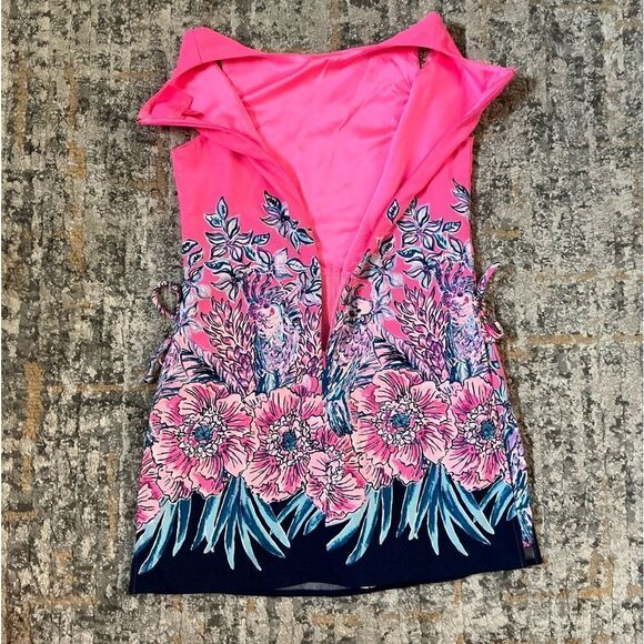 LILLY PULITZER DONNA ROMPER IN PINK TROPICS! EUC! SZ 00 - Picture 10 of 11
